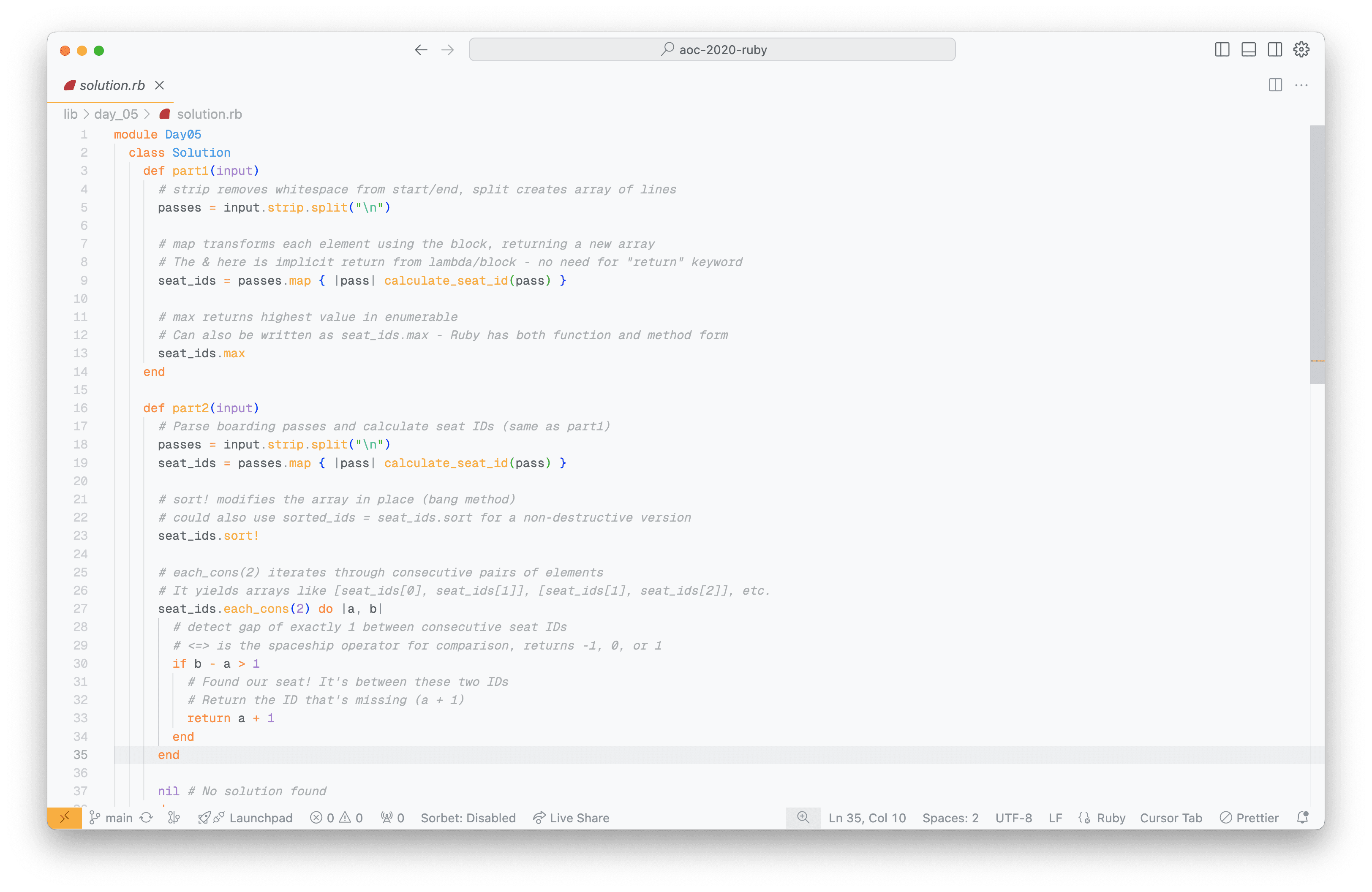 Advent of Code day 5 in Ruby